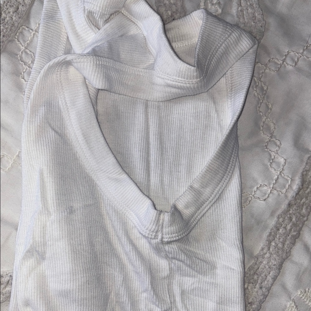 White Ribbed Tank Top - Picture 4 of 5